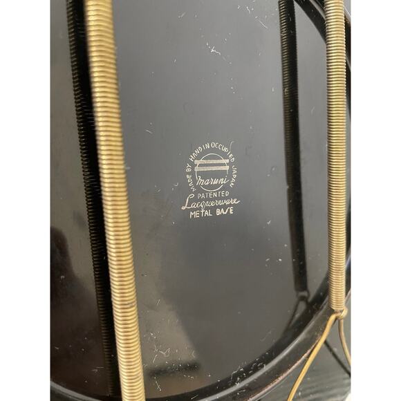 Maruni Lacquerware Mother of Pearl Inlay Occupied Japan Metal Plates Set - Picture 12 of 12